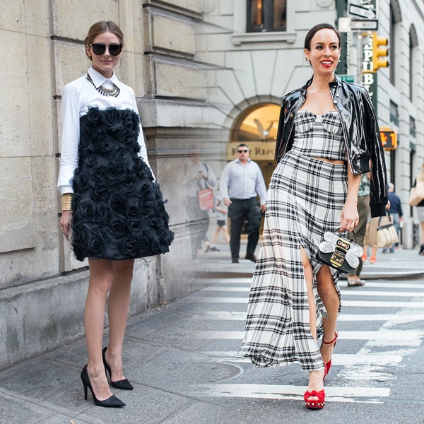 Contemporary black and white dress showcasing modern sustainable fashion trends and runway styling