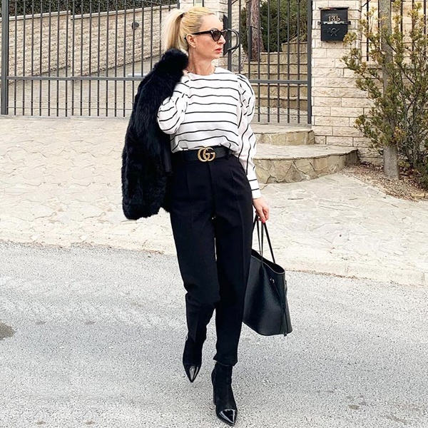 Modern black and white dress styling guide showing versatile looks for casual office and evening occasions