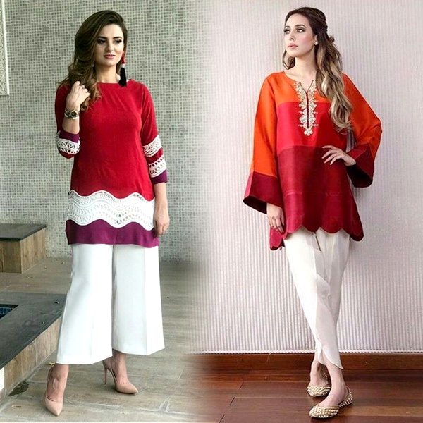 Elegant cotton silk kurti with churidar set featuring subtle embroidery for Christmas