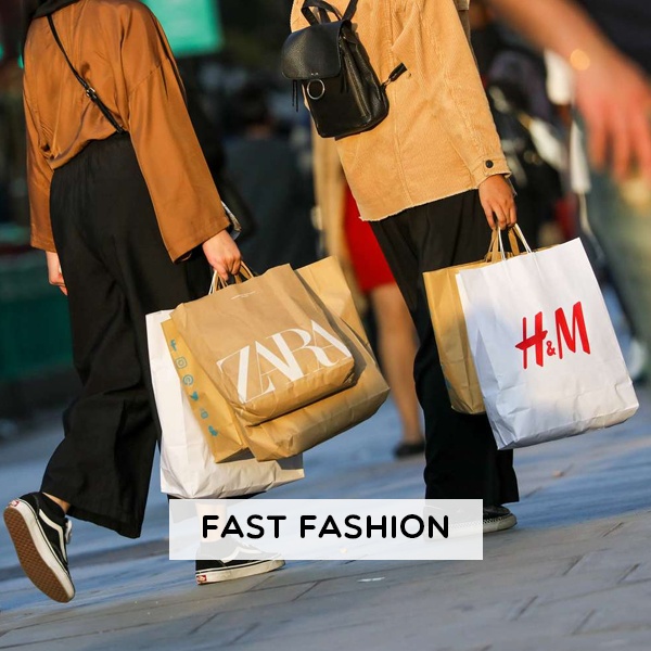 Fast fashion movement showing rapid clothing production by brands like Zara and H and M with environmental concerns