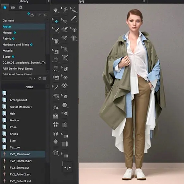 Early experiments in digital fashion using 3D modelling software to create virtual garments