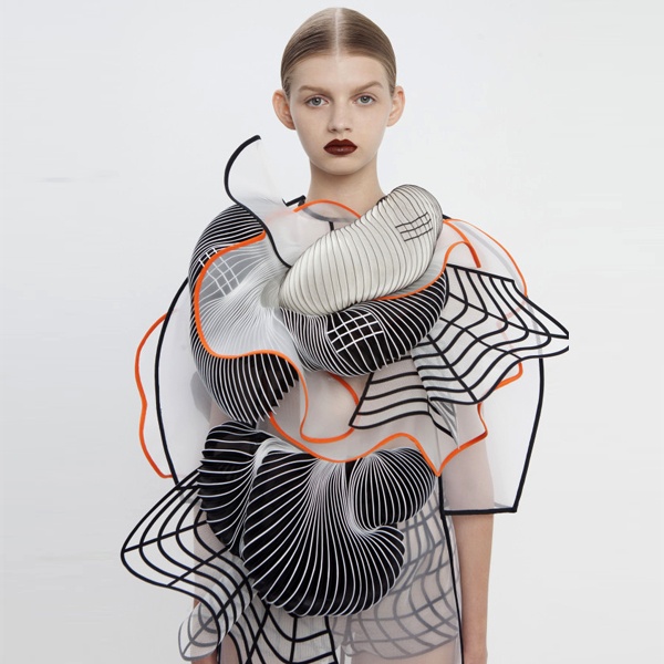 Fashion technology evolution timeline from Industrial Revolution spinning looms to Computer-Aided Design CAD pattern making to modern AI algorithms 3D printing virtual reality and blockchain for trend forecasting