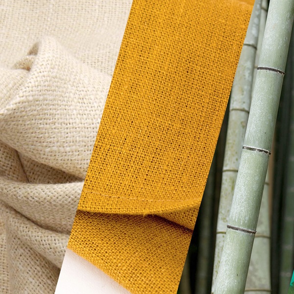 Sustainable fabric innovations featuring organic plant-based dyes from food waste bio-based bamboo and banana stem fibers textile recycling machines converting old garments reducing chemical use