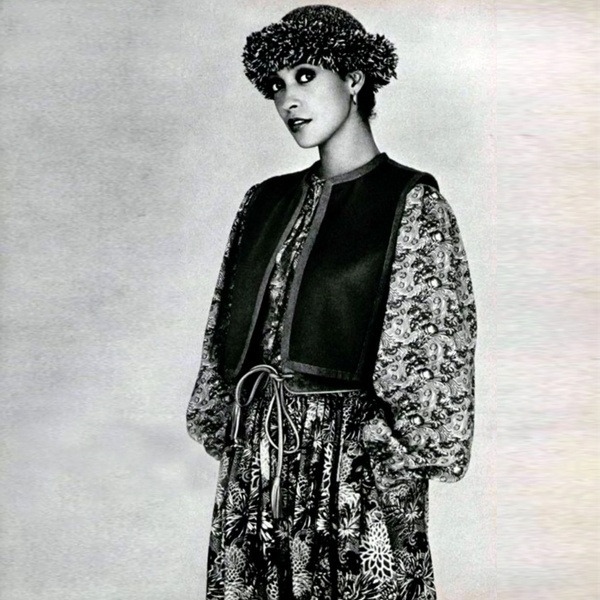 Yves Saint Laurent Winter 1976-77 Peasant Collection transforming European folk clothing embroidered blouses milkmaid tunics Russian Cossack styles into haute couture luxury fashion cultural inspiration