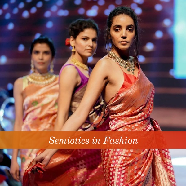 Semiotics in fashion showing how clothing like sarees carry cultural symbols traditional meanings and regional identity markers Semiotics in fashion showing how clothing like sarees carry cultural symbols traditional meanings and regional identity markers
