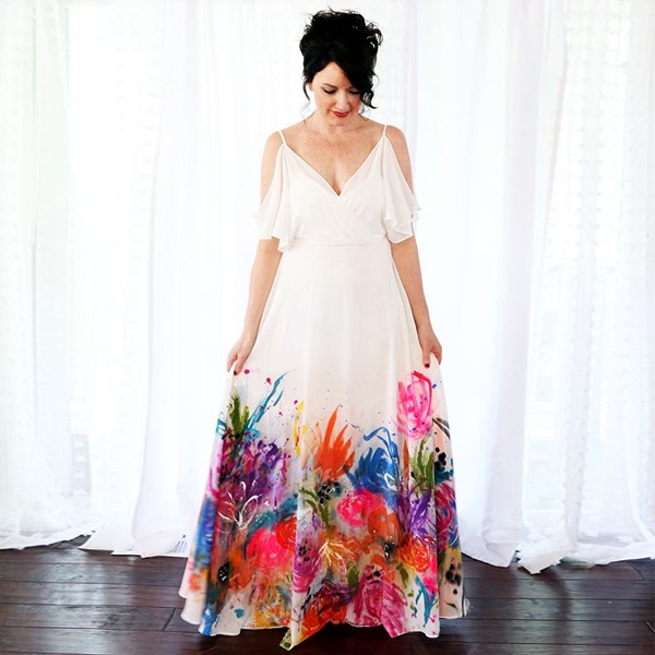 Contemporary abstract floral print with oversized blooms and bold color combinations for modern fashion