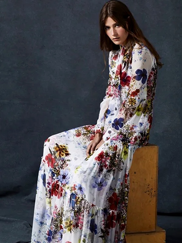 Erdem Floral Print dress from London Fashion Week showcasing romantic botanical-inspired design