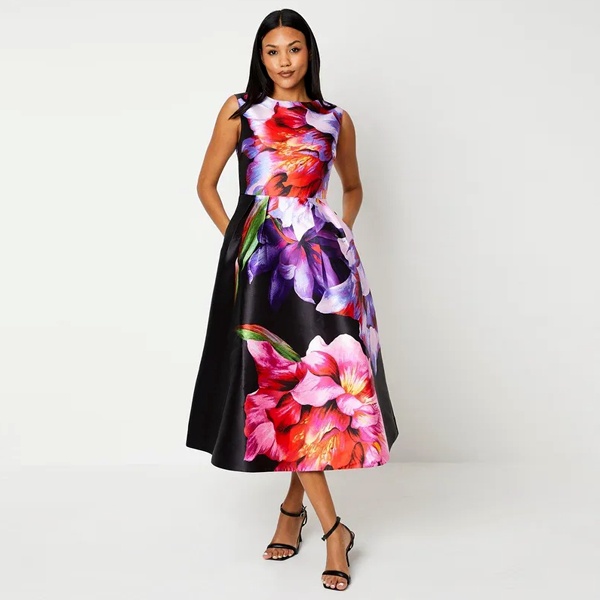 Comparison of large dramatic floral prints versus small ditsy floral patterns on different garments