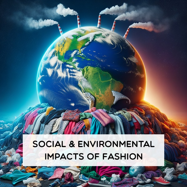 The social and environmental impacts of the fashion industry, including textile waste and pollution