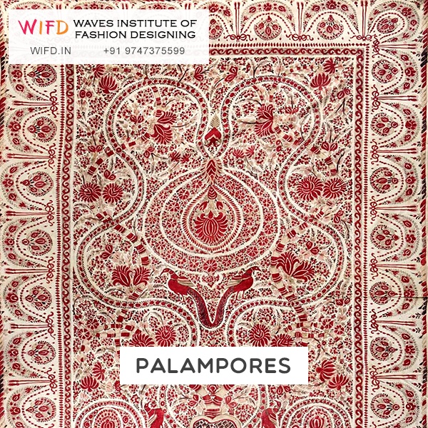 Indian palampore hand-painted cotton bedcover featuring Tree of Life motif for European markets Indian palampore hand-painted cotton bedcover featuring Tree of Life motif for European markets