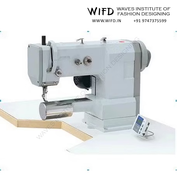 Industrial basting machine for creating temporary stitches to hold fabric pieces in position before permanent sewing and garment assembly