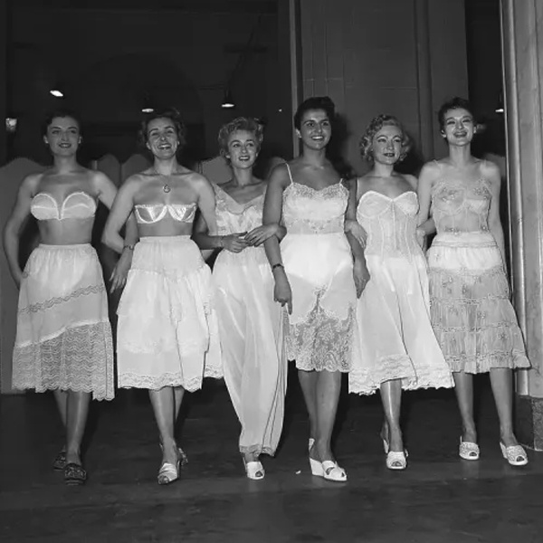 Late 20th century lingerie focusing on comfort with lycra, spandex, sports bras and breathable materials