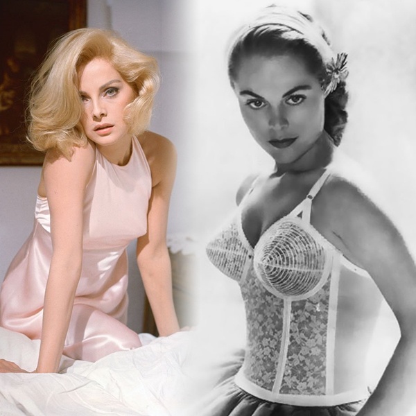 1950s bullet bra with iconic pointed silhouette - vintage Hollywood glamour lingerie piece