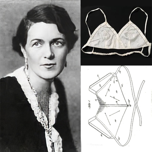 Mary Phelps Jacob's first modern bra design patented in 1914 - revolutionary soft alternative to corsets