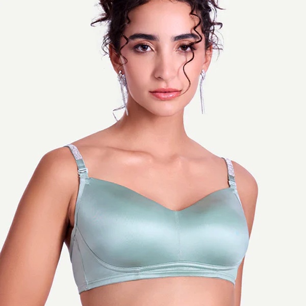 Smooth satin bra with glossy finish and elegant drape - lustrous fabric for nightwear and slips