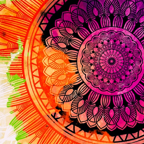 Contemporary and abstract mandala art with modern colors and experimental design patterns Contemporary and abstract mandala art with modern colors and experimental design patterns