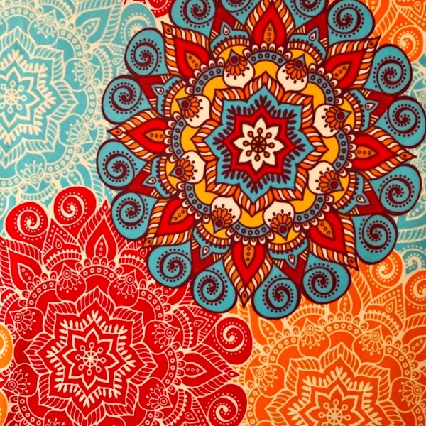 Mandala influence in Indian textiles including Kalamkari, Bandhani and Ajrakh fabric prints Mandala influence in Indian textiles including Kalamkari, Bandhani and Ajrakh fabric prints