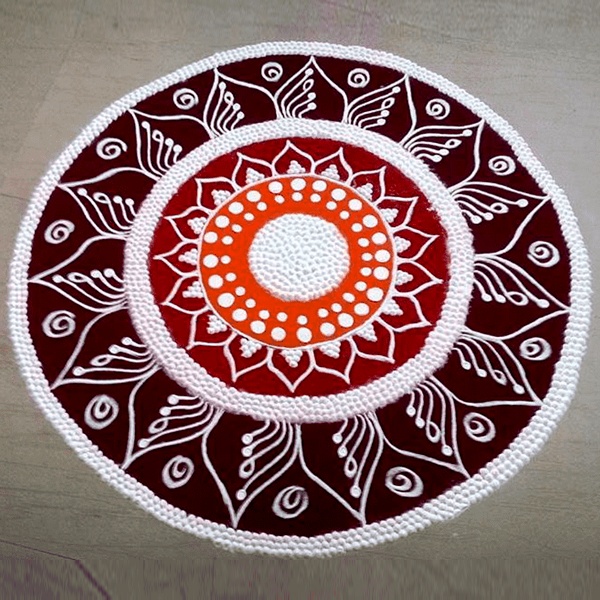 Ritual and festive use of mandala art during Diwali, Navratri and Indian wedding ceremonies Ritual and festive use of mandala art during Diwali, Navratri and Indian wedding ceremonies