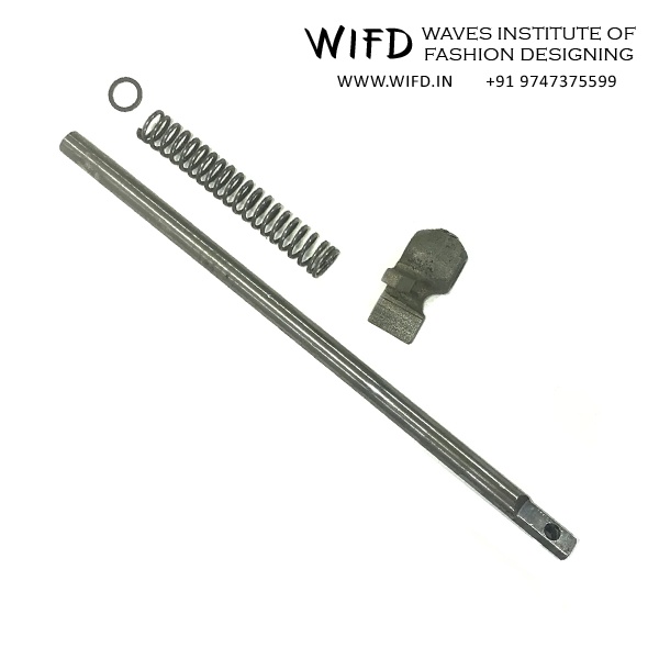 Pressure bar spring creating downward pressure on presser foot bar