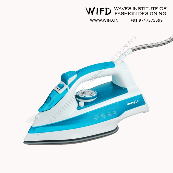 Electric steam iron for pressing fabric, removing wrinkles, sharpening creases and finishing stitched garment pieces
