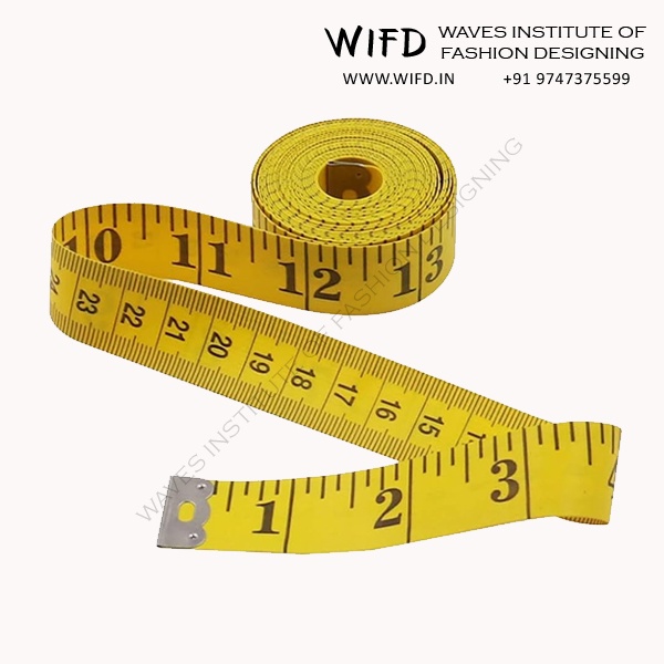 Flexible measuring tape with metal ends showing both inches and centimeters for accurate body and fabric measurements