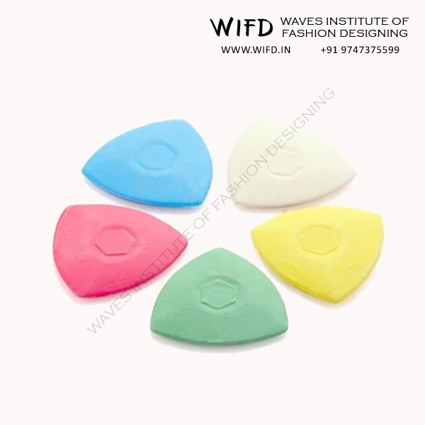 Tailor's chalk made of clay or wax in various colors for marking cutting and stitching lines on fabric