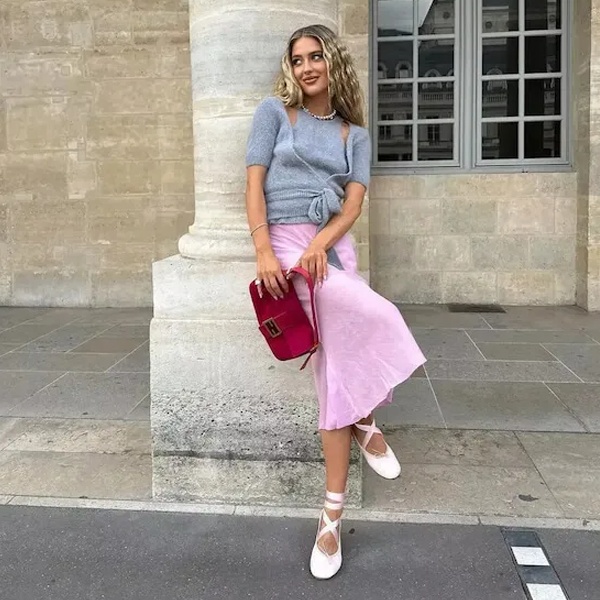 Burgundy Ballet Flats with Spring Outfit - Classic Footwear Trend 2026