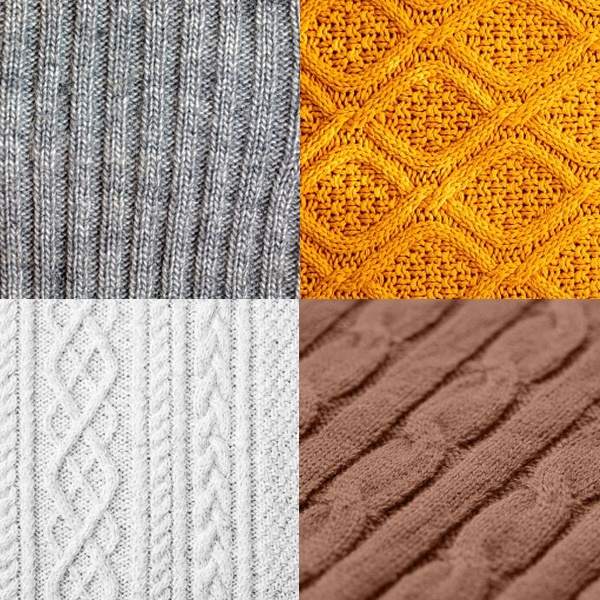 Textured grey cable knit sweater vest creating visual interest when paired with smooth white poplin shirt fabric