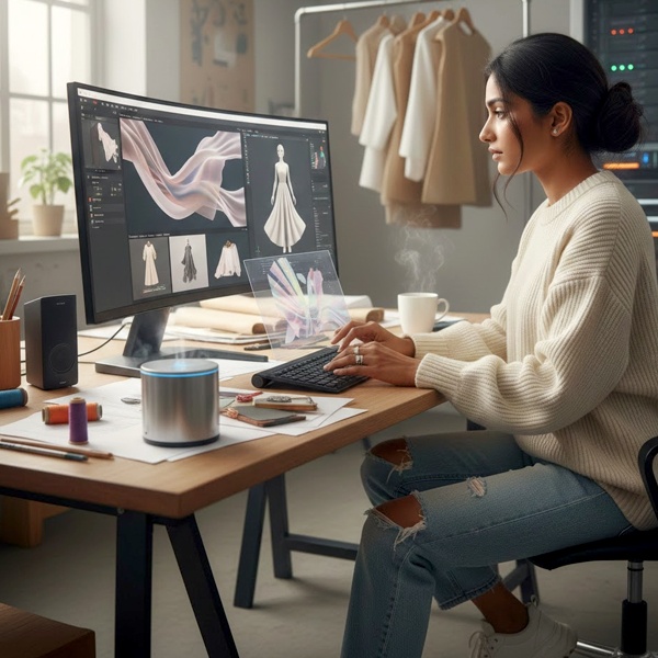 Future fashion industry trends including AI-assisted design sustainable materials and digital fashion technology