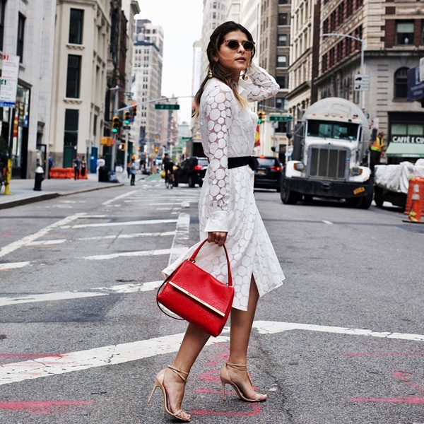 Valentine's Day outfit color accent and styling tricks with coordinated accessories